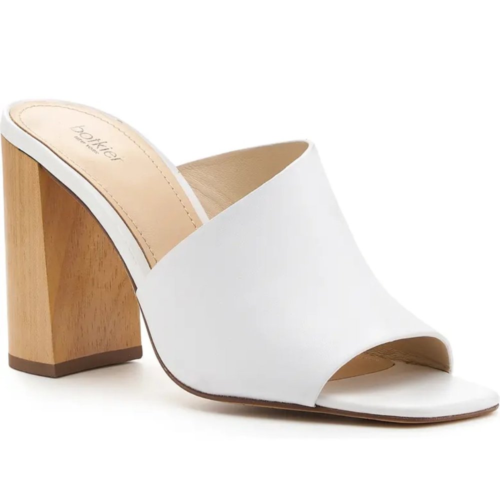 Botkier Ross Block Heel Slide Sandal White